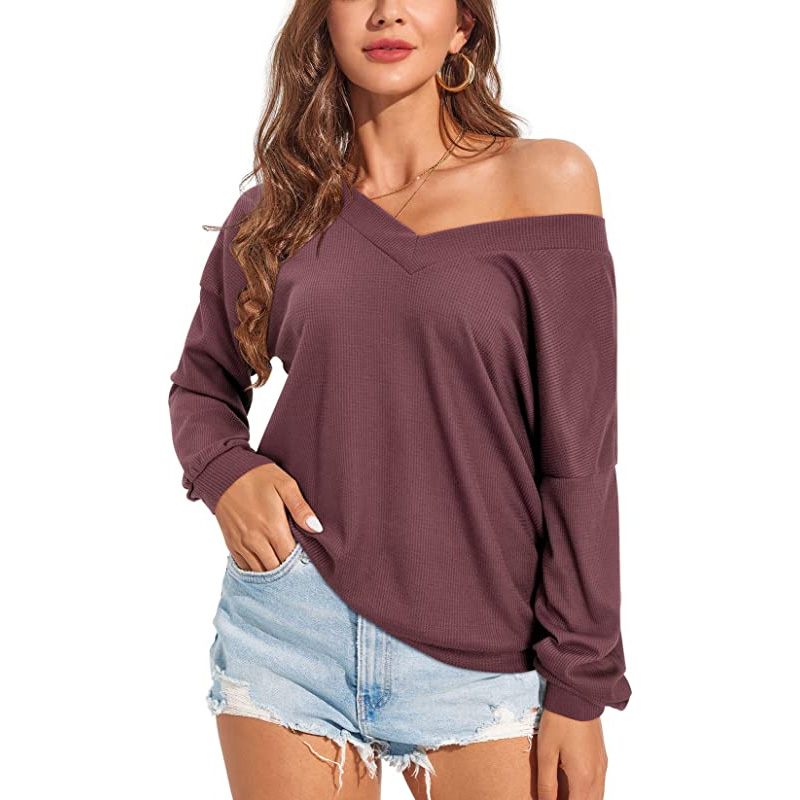 Women's V-Neck Long Sleeve Casual Sweater